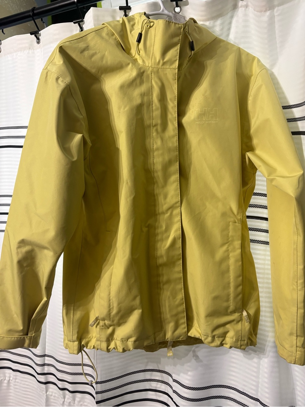 Helly Hansen Yellow Hooded Lightweight Rain Jacket